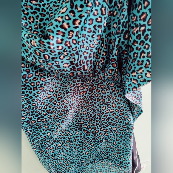 Moss Chitah.tiger print saatan fabric saree...no used...new saree - Picture 4 of 5